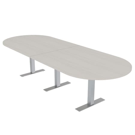 Skutchi Designs 12ft Conference Table With Power Unit | 12 Person Modular Racetrack Meeting Table | Harmony Series HAR-RAC-48X144-T-K458-NA