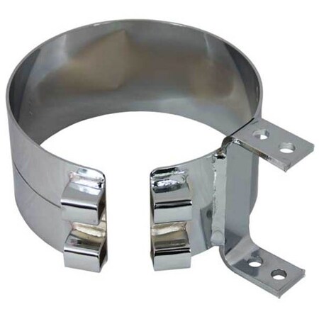 Replacement For Kenworth T800 Curved Glass Year 1997 6In Plated Stainless Steel Wide Exhaust Clamp