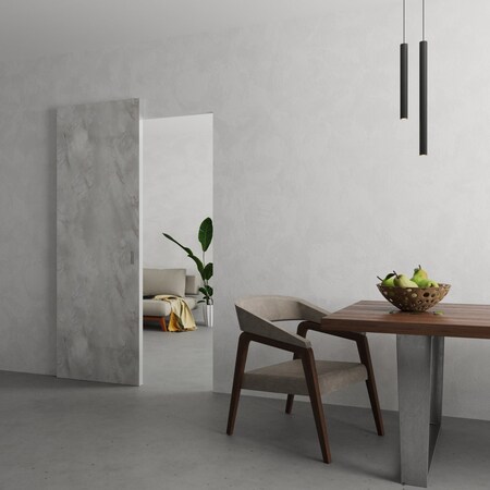 Sartodoors Hidden Barn with Silver Edges - Planum 0010 Onyx 42" x 84" PLANUM0010HB-S-PM003-4284