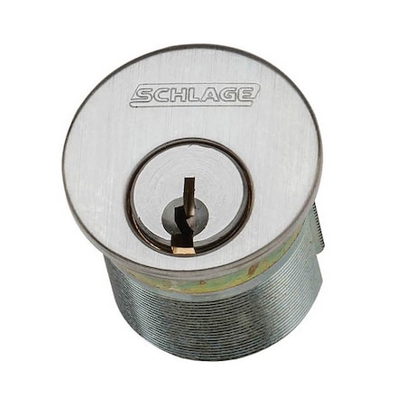 Schlage Commercial 1-1/8 in. Mortise Cylinder C123 Keyway, Satin Chrome 20-001C123 118 626