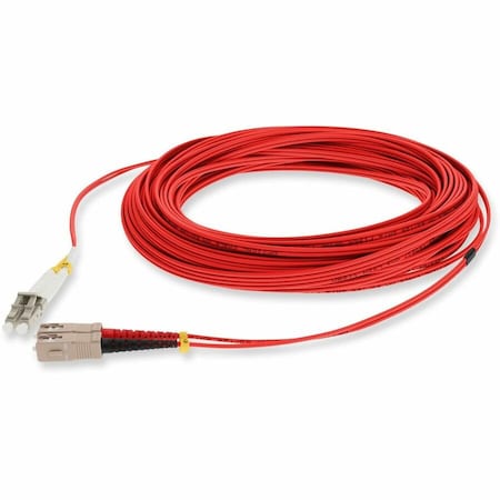 Add-On 20M LC MALE TO SC MALE OM4 STRAIGHT RED DUPLEX FIBER OFNR RISER-RATED ADD-SC-LC-20M5OM4-RD