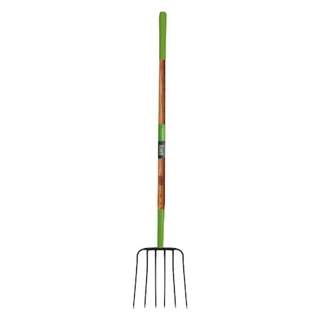 Ames 6-Tine Manure Fork, Forged Steel, Hardwood Handle, Cushion Grip 2826900