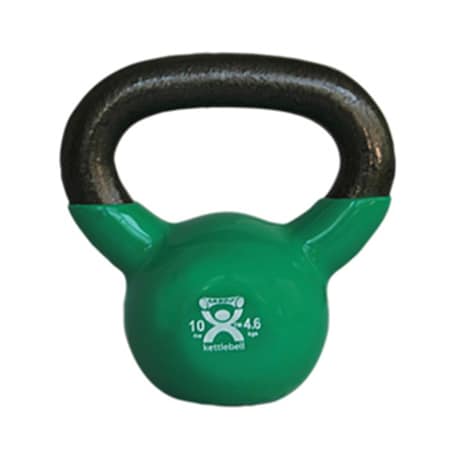 Cando International 10 lbs Vinyl Coated Kettlebell, Green CanDo-10-3193