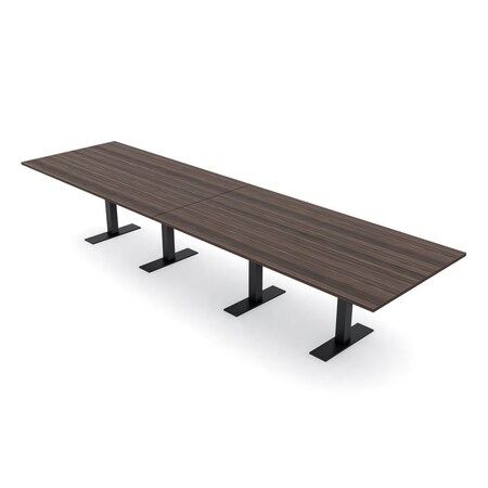Skutchi Designs 14ft Rectangular Conference Table With Power | Harmony Series | 14 Person Meeting Room Table HAR-REC-48x168-T.BK-H3041-NA