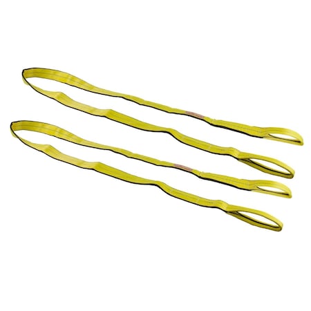 Mytee Products 3in x 12ft Web Sling Twisted Eye & Eye 2-Ply Tow Strap Lifting 8800# WLL Vertical, 2PK EERSL-312x2