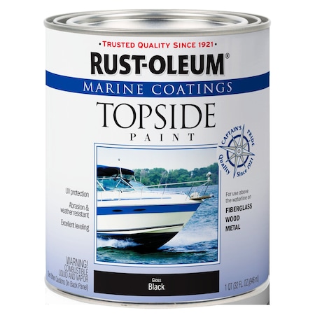 Rust-Oleum Marine Coatings Topside Paint, Black, Gloss, 1 Qt 396962