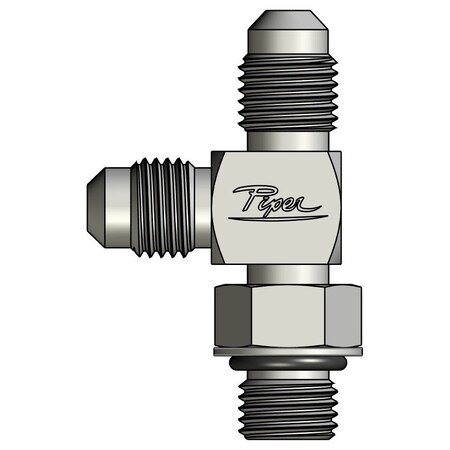 Piper 1/4in. Male JIC to Male O-Ring Boss Adjustable to Male JIC Run Tee 0720-04-04-04