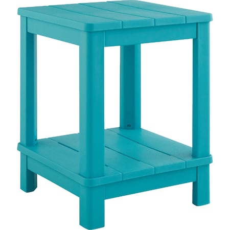 Adams Keter Teal 16'' Square Resin Deluxe Side Table 259976