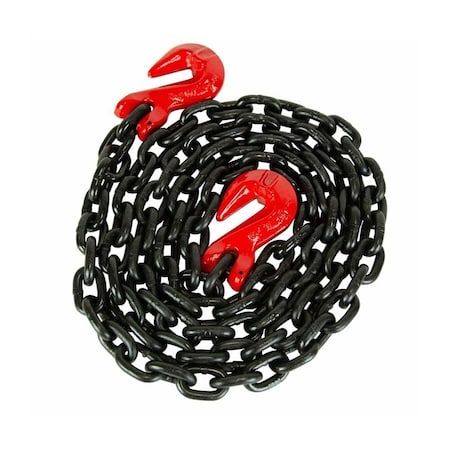 Mytee Products G80 Towing Binder Chain w/ Grab Hooks 3/8in x 10ft, 7100 lbs WLL CH3810-G80