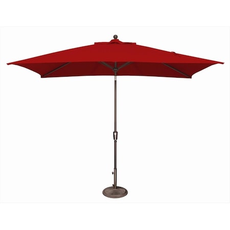 Simplyshade 6 x 10 ft. Rectangle Push Button Tilt Market Umbrella  Jockey Red SSUM92-6X10RT-00/5403