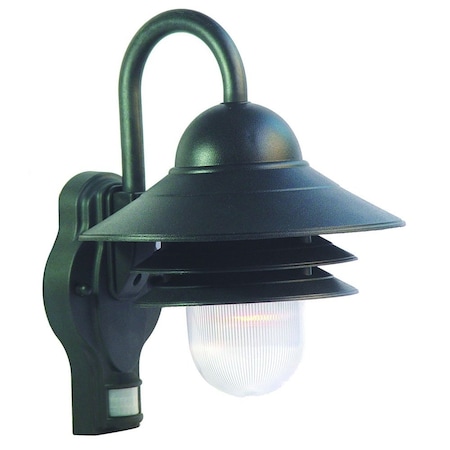 Homeroots Matte Black Motion Sensor Outdoor Wall Light 398635