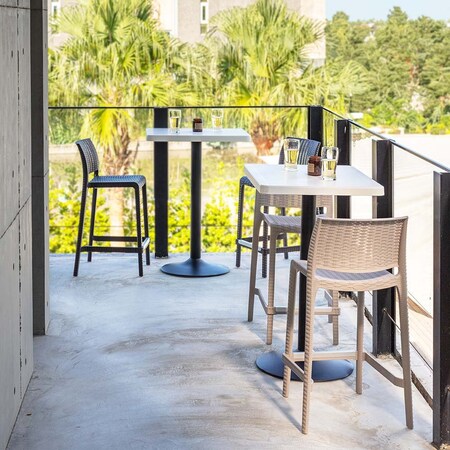 Lagoon Rue Resin Stackable Counter Height Stool Rattan Style with Aluminum Footrest, 2PK 7036G6-CSLGS