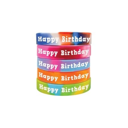 Teacher Created Resources Happy Birthday Wristbands, Multi, Silicone, 1 Set 6565