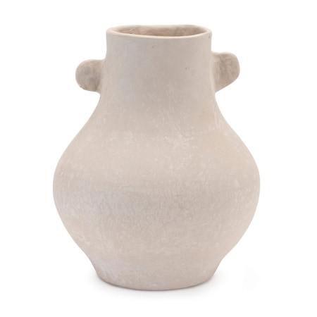 Homeroots 10" Beige Recycled Paper Round Urn 632641
