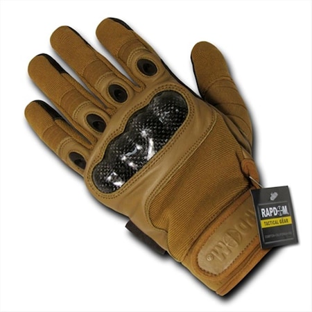Rapdom Carbon Fiber Hard Knuckle Glove - Coyote T41-PL-COY-02