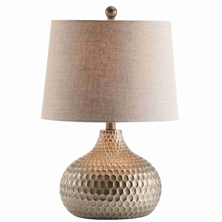Jonathan Y Bates 22" Honeycomb LED Table Lamp, Antique Brown JYL3020A