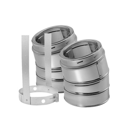 Dura-Vent 9666GAKIT 8'' Class A Chimney Pipe Galvanized 30 Degree Elbow Kit 8DT-E30K