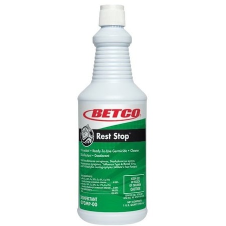 Betco Rest Stop Non-Acid Bowl and Restroom Cleaner, Floral Fresh Scent, 32 oz Bottle, 12PK 0701200