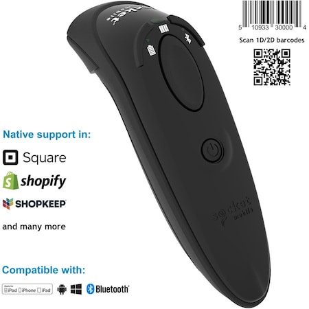 Socket Mobile Durascan D740, Universal Barcode Scanner, Black CX3760-2412