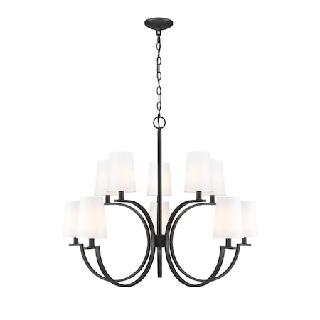 Z-Lite Cordelia Matte Black 10 Light Chandelier 2016-10MB