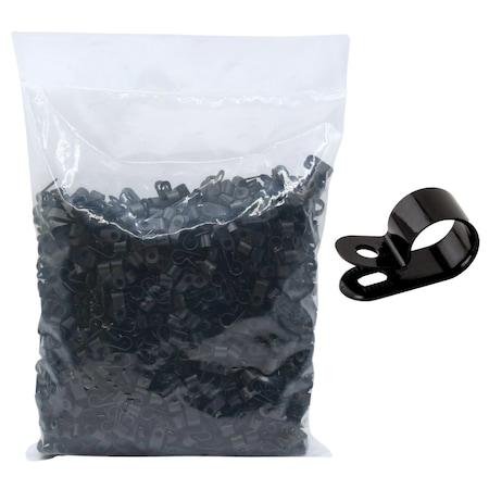 Cable Ties Unlimited Cable Clamp, 5/16 in Bundle Dia, 3/8 in W, Nylon 6/6, Black, 1000PK CC3-5/16-0M