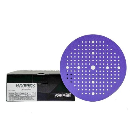 Renegade Products Usa 6 Inch Savage Ceramic Sanding Discs (Multi-Hole Hook & Loop, 60 Grit, 50 Pack) PPV6MHSAV60-50PAK