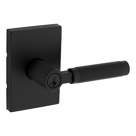 Kwikset Prava Lever with Rectangular Rose Entry Door Lock SmartKey with 6AL Latch and RCS Strike Matte 740PVLRCT-514S