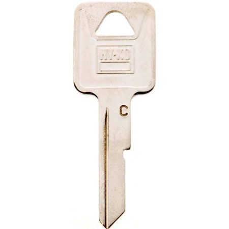 Hy-Ko Key Blank, B50 Key Number, Brass, Nickel 11010B50
