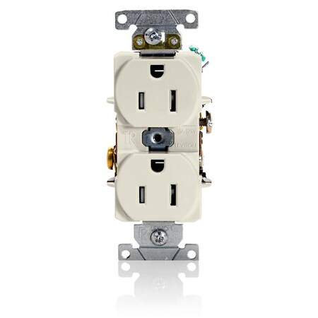 Leviton Dup Rec 15A 125V TR LtAl T5262-T