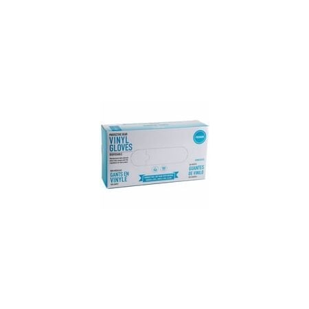 Remcoda Powder-Free Vinyl Gloves, 3 mil Thickness, Medium Size, For Right/Left Hand, Vinyl, Clear, 10PK VIN101-M