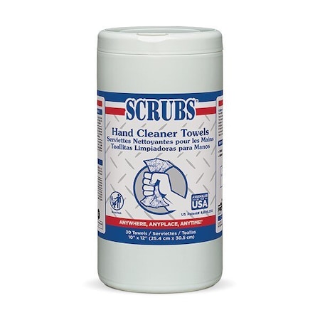 Dymon Wipers, 30 CT SCRUBS HAND CLNR TOWEL 42230