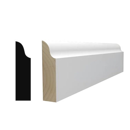 Reso Radiata pine, White, 85 in L, 0.375 in H, 1.375 in W, Primed RMC-916-85-1