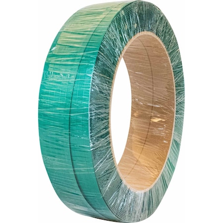 Encore Packaging Polyester Strapping Coil - Green, 5/8" x .040" x 4000', Hand Grade, Embossed, 16 x 6" Core PET58040-4000