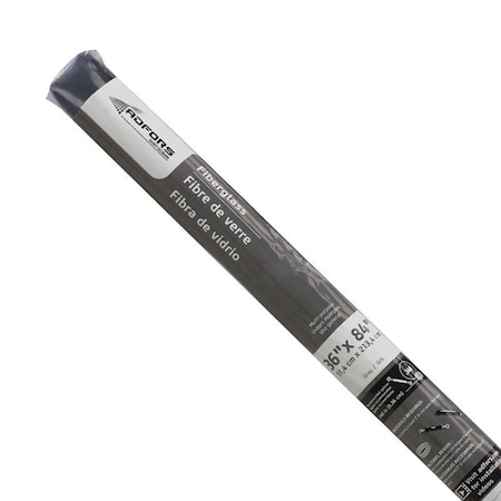 Adfors Insect Screen, 7 ft L, 36 in W, Fiberglass, Charcoal 33105
