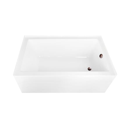 Kingston Brass 60-Inch Acrylic Rectangular 3-Wall Alcove Tub Combo w/ Waste and Overflow Drain, Right Hand Drain CVTAP603622R5