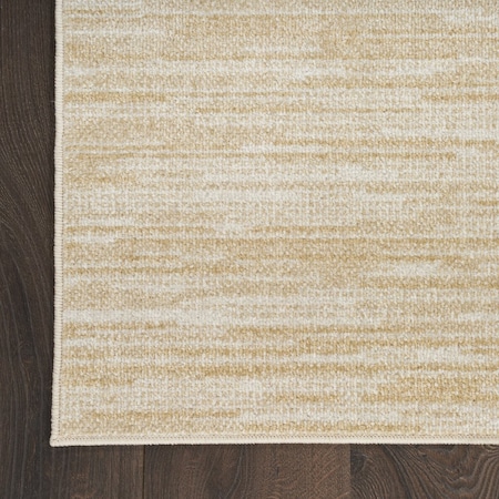 Homeroots 5' Ivory And Gold Square Abstract Indoor Outdoor Area Rug 572346