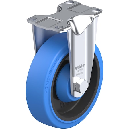 Zoro Select Rigid Plate Caster, Solid Rbbr, 5", 400 lb. B-POEV 126KA-12-SB