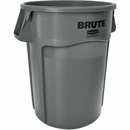 Rubbermaid Commercial BRUTE 44 gal Round Heavy Duty Plastic Can, Gray, None, Plastic FG264360GRAY