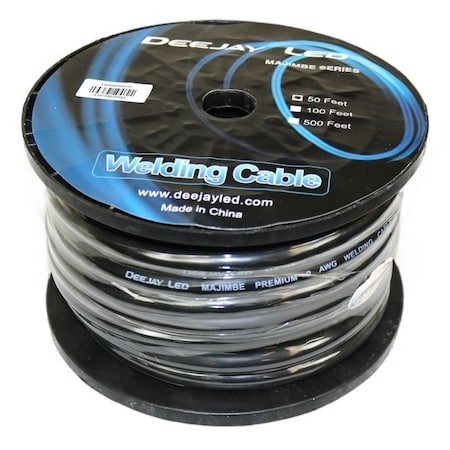 Deejay Led 0 GAUGE Copper Power Cable Used for Vehicular Audio Amplifiers or Arc Welding TBH050WELD