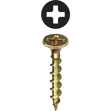 Dottie Drywall Screw, #6 x 1-1/4 in, Carbon Steel, Flat Head Phillips Drive, 100 PK WR6114