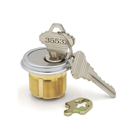 Ecs Hardware Durable Premium Mortise Cylinder, 1-1/8 in 26D Satin Chrome SC1 ECSH-MC02-26D-SC1