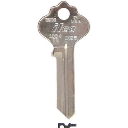 Kaba Ilco Nickel Plated File Cabinet Key IN28 / 1054FN, 10PK AL3584900B