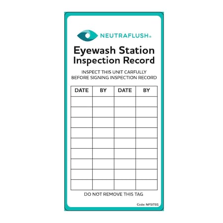Aero Healthcare Neutraflush Eyewash Station Inspection Label NFSIT01