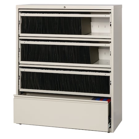 Hirsh 42" W 5 Drawer File Cabinet, Putty, Letter 17972