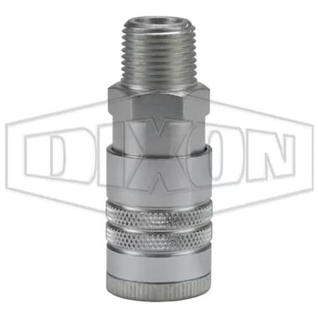 Dixon Air Chief Industrial Automotive Male Quick Connect Coupler, 3/8-18 Nominal, 300 psi Pressure, Steel, DC903