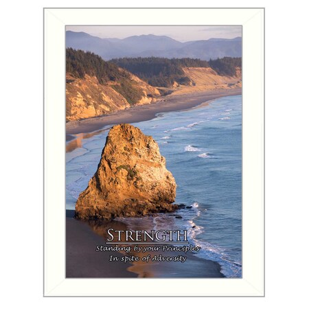 Homeroots Strength 2 White Framed Print Wall Art 415561