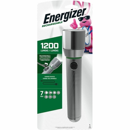 Energizer Rechrge Hndhld Light, Silver, Alum, 1200lm ENPMHRL7