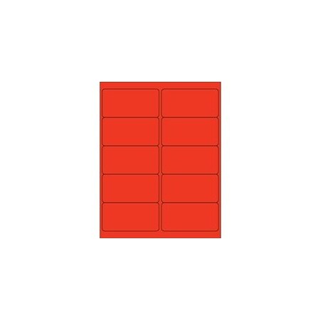Bubblefast 4 x 2'' Red Rectangle Laser Labels-10 Labels per Sheet BFLL178R