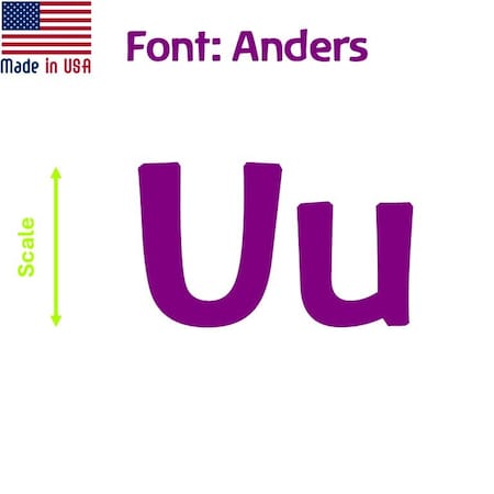 Aacc Self-Adhesive Vinyl Letter: u, Scale: 22 cm. Color: Purple Font: Anders by, 4PK AACC-Anders-lu-Purple-M22x4