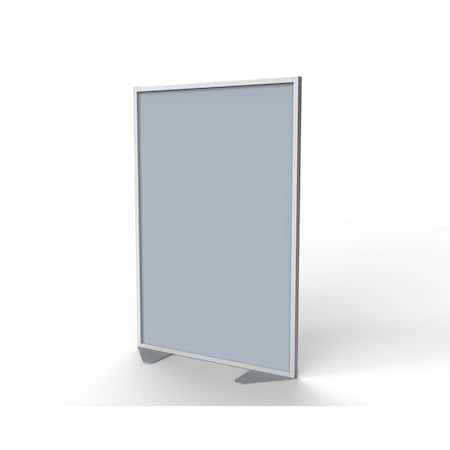 Ghent Floor Partition, Aluminum Frame with Silver Vinyl Panel, 72''H x 48''W MP7248-8F